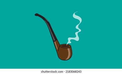 Vintage smoke pipe vector illustration