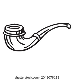 vintage smoking pipe stroke vector art