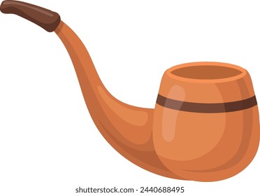 Vintage smoking pipe for tobacco. Retro male accessory isolated on white background