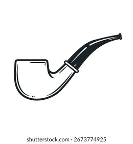 Vector de pipa de fumar Antiguas – Ilustración de pipa de cigarro de tabaco clásico Line art 