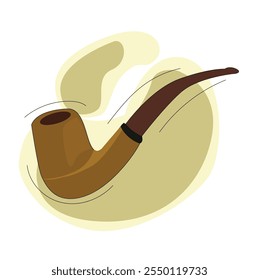 vintage smoking pipe,Wooden classic smoke pipe vector 