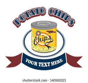 vintage snack chips label