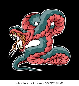 vintage snake illustration for commercial use