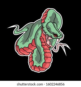 vintage snake illustration for commercial use