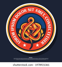 vintage snake label and design element logo template