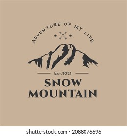 Vintage snow mountain logo classic