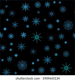 Vintage Snowflake. Abstract Snowy Flake. Winter Xmas Circle. Vintage Graphic Pattern. Nordic Scandinavian Frozen. Snow Seamless Print. Festive Vector Texture. Xmas Natural Decor. Seamless Background