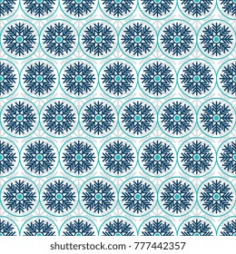 Vintage snowflake pattern. Christmas background