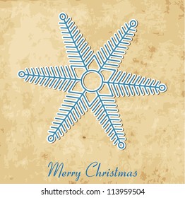 A vintage snowflake in retro style. Vector.