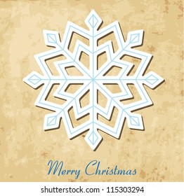 Vintage snowflake in retro style. Vector.