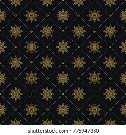 Vintage snowflake seamless pattern. Vector illustration.