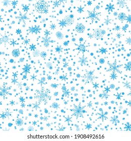 Vintage Snowflake. Xmas Seamless Drawn. Snowy Christmas Icon. Vector Xmas Frozen. Xmas Holiday Decor. Festive Vector Pattern. Nordic Scandinavian Frozen. Vintage Graphic Pattern. Seamless Illustration