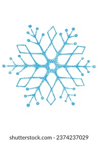 Vintage snowflakes, dotwork style vector illustration, Christmas picture, for design and decor