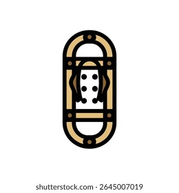 Vintage snowshoe icon depicts equipment winter activity outdoors