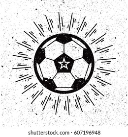 Vintage Soccer Ball With Sunburst