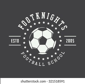 Vintage soccer or football logo, emblem, badge. Vector illustration