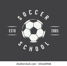 Vintage soccer or football logo, emblem, badge. Vector illustration
