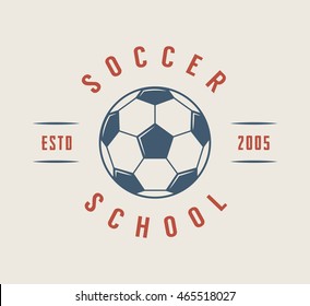 Vintage soccer or football logo, emblem, badge. Vector illustration. Graphic Art.

