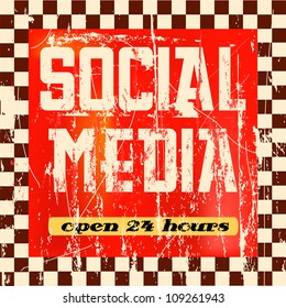 vintage social media sign