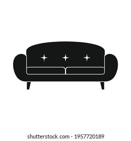 vintage sofa black simple icon. Vector intage sofa black simple icon isolated on white background for web, game, app and advertising