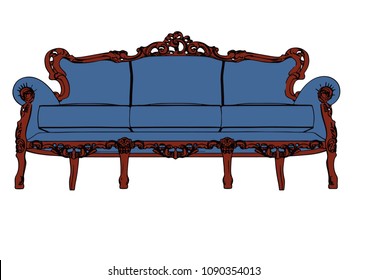 vintage sofa vector
