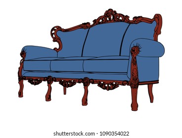 vintage sofa vector