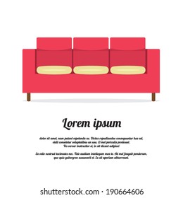 Vintage Sofa Vector Illustration