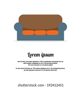 Vintage Sofa Vector Illustration