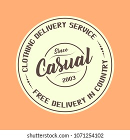 vintage soft light colored background vector illustration logo for clothing delivery service business