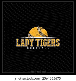 Vintage Softball, Softball Athletic Department, Athletic, Player, Lady Tiger, Lady Tiger Team, Sports, Pride, Spirit, Ball, Sports Ball