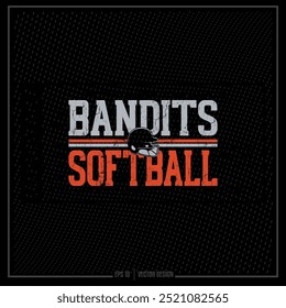 Vintage Softball, Helmet, Softball Helmet, Bandit, Bandit Softball, Softball Emblem, Team, Game, Sport