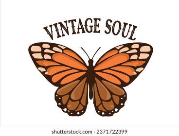 vintage soul butterfly autumn design