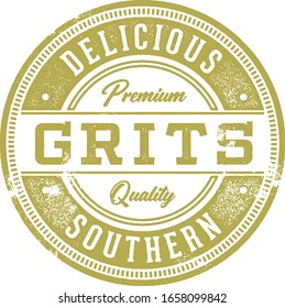 Vintage Southern Style Grits Menu Stamp