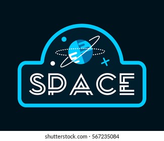 Vintage space and astronaut background. Colored vector illustration.