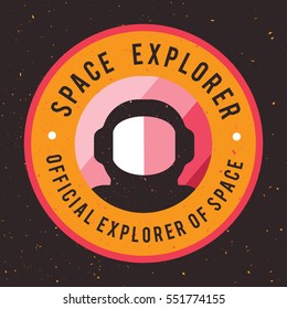Vintage space and astronaut badge or label.