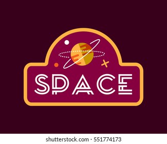 Vintage space and astronaut badge or label.