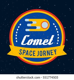 Vintage space and astronaut badge or label.