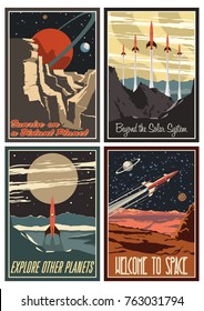 Vintage Space Posters. Stylization Under The Mid Century American Space Propaganda