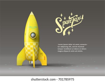 Vintage Space Rocket.Old space rocket.