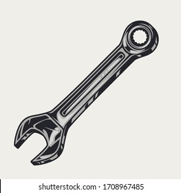 Concepto de herramienta de reparación de vástago en ilustración vectorial aislada de fondo claro