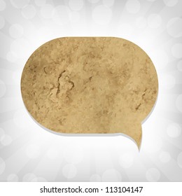 Vintage Speech Bubble With Grey Sunburst And Bokeh, Vector Illustration