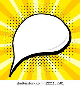 Vintage speech bubble in pop art style.