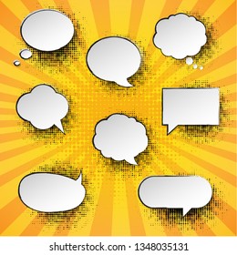 Vintage Speech Bubble With Sunburst Poster, Vector Illustration
