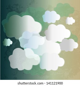 Vintage  speech bubbles. Vector background.