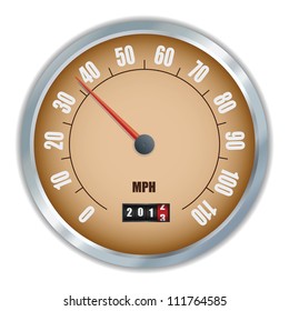 Vintage speedometer with 2013 counter in vector