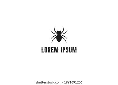 Vintage Spider Widow Tarantula Insect Silhouette Logo Design Vector