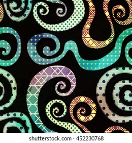 Vintage spiral seamless pattern