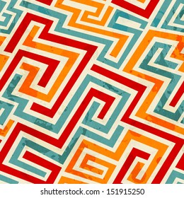 vintage spirals seamless pattern with grunge effect