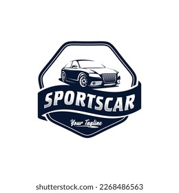 Vintage sport car logo design template