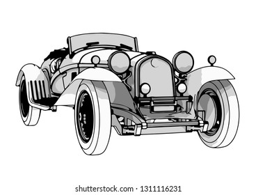vintage sport car vector